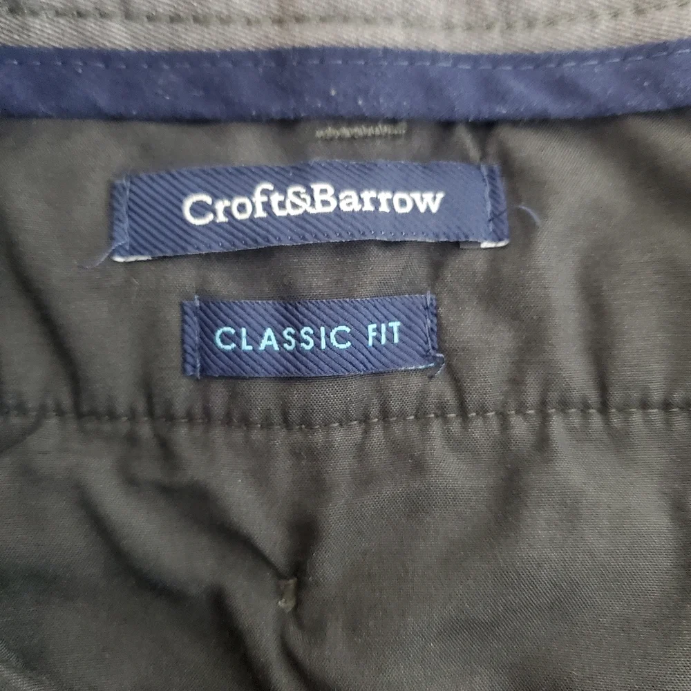 ♧ Croft and Barrow Gray Flat Front Trousers Size 34x34